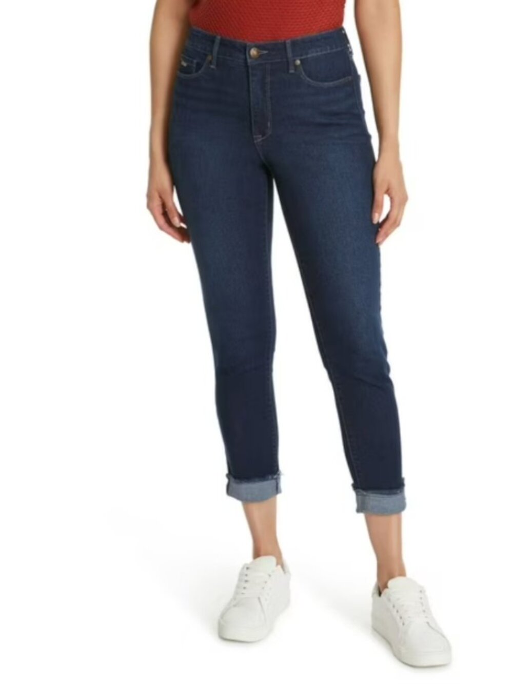 Nine West Women's Gramercy Slim Fit Crop Pants Dark Wash